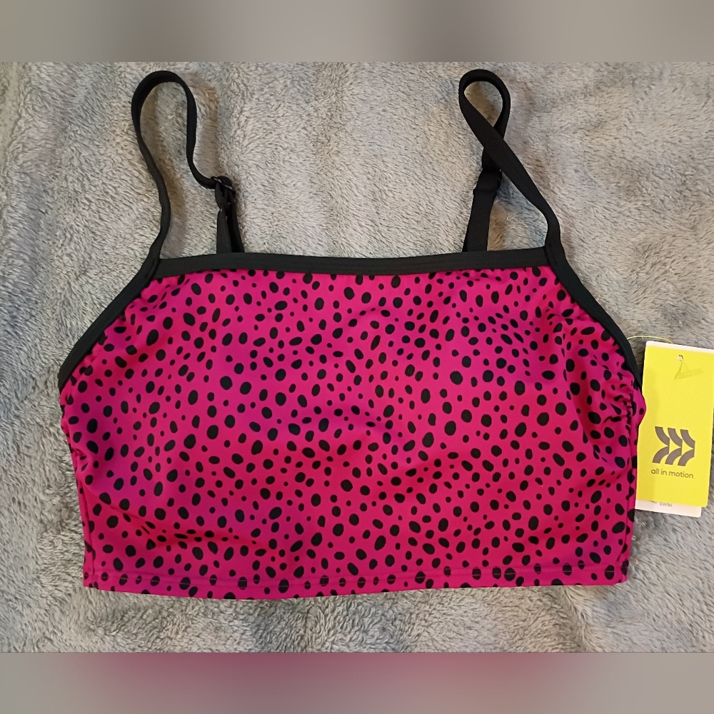 All in Motion Fuchsia and Black Swim Top